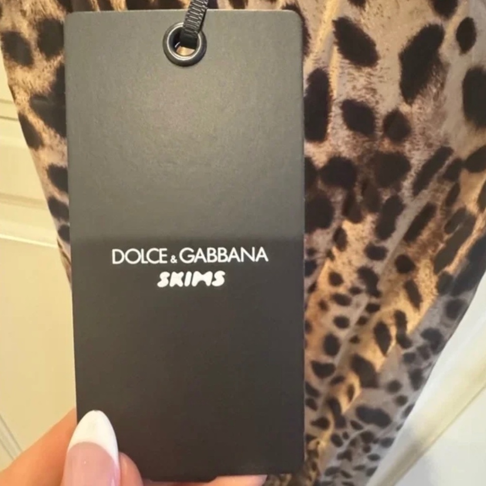 NEW WITH TAGS* Dolce & Gabbana x Skims Silk Long Slip Dress Leopard Size XS
